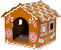 a gingerbread kitty house